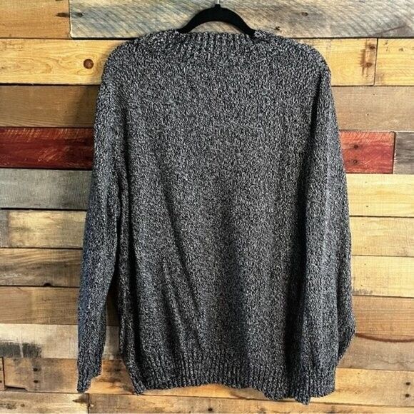 Fashion Bug Gray Marled Knit V Neck Sweater Size 3X - Picture 2 of 8